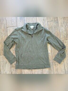 Southern Tide Skipjack Olive Green Quarter-Zip Sweater Sz Medium
